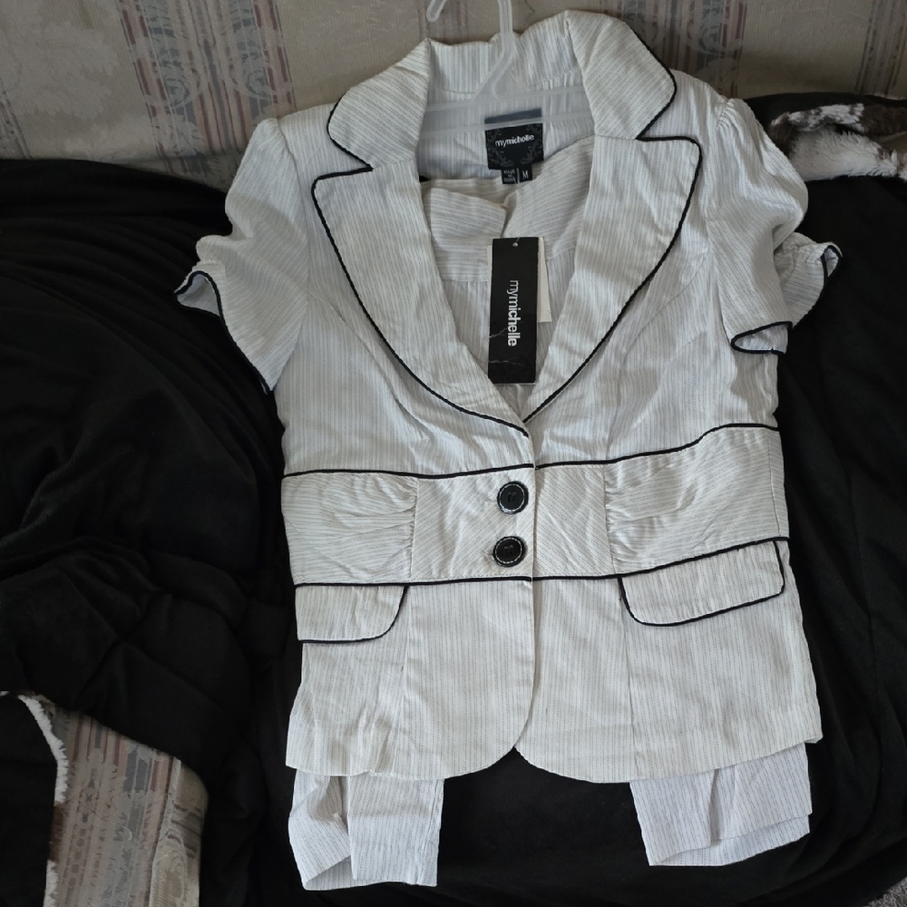 My Michelle White and Black Kids Matching Set